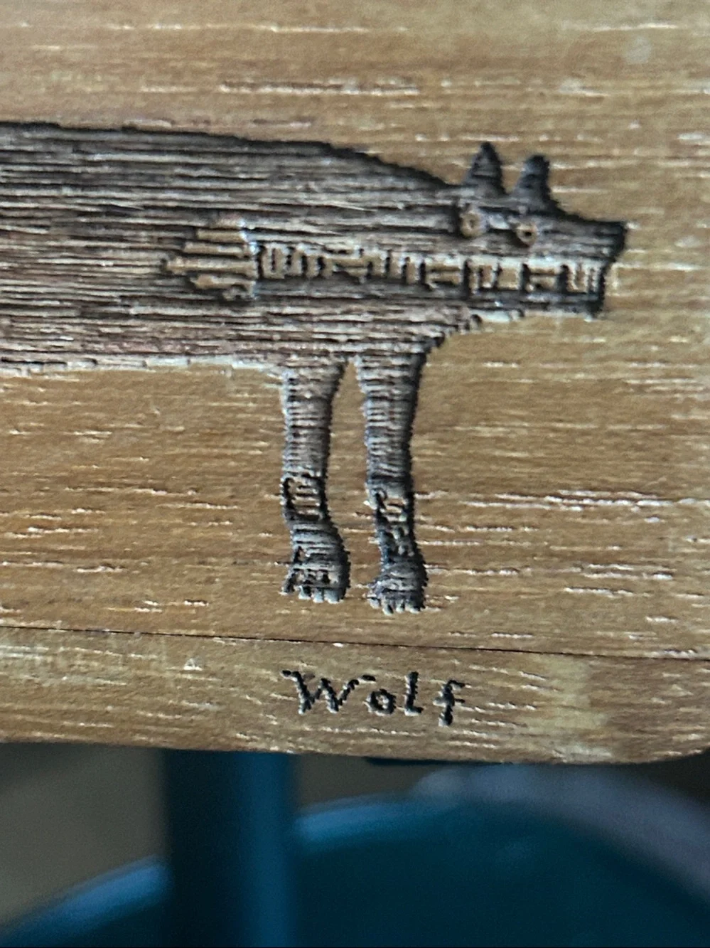Sioux Tepee Wood Block Art - Brown Wolf Plaque